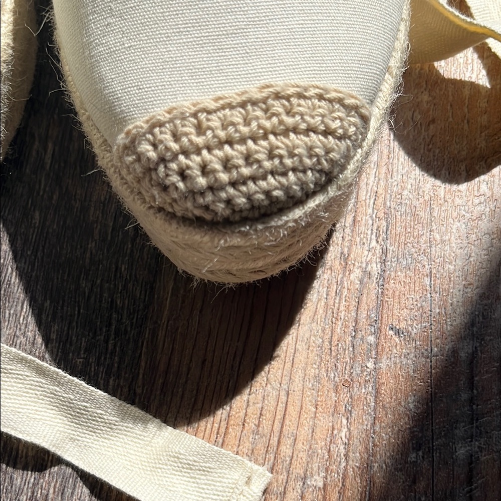 Elegant Cream Wedge Espadrilles - Picture 3 of 5